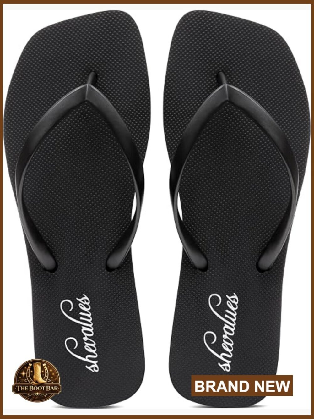 Women's Square Toe Flip Flops, Comfortable Summer Sandals for Beach, Shower